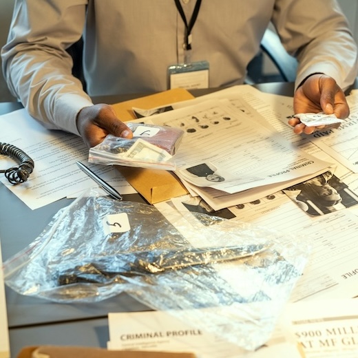 back of a man in police uniform
